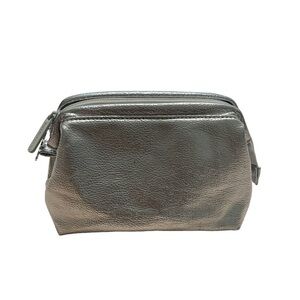 Bare Escentuals Metallic Silver Tone Clutch Purse Makeup Bag Womens Handbag.